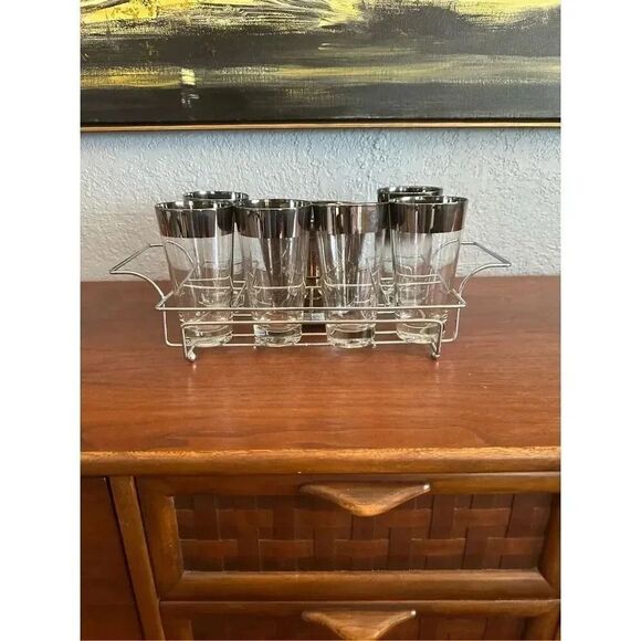 Highball Faded Barware Set of 6 with Ice Bucket - Picture 1 of 4